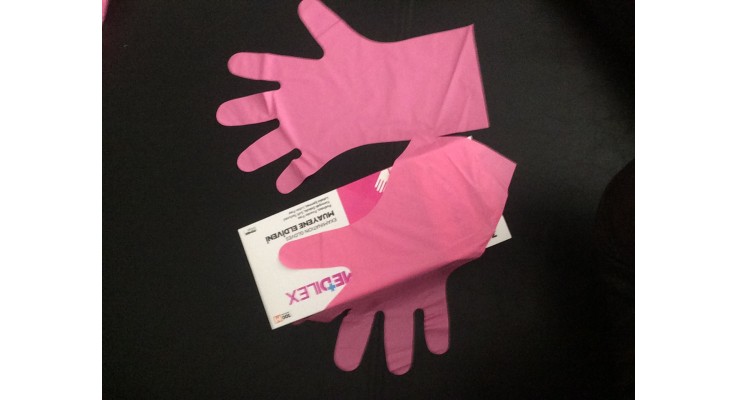 MUAYENE ELDİVENİ VİNİL PEMBE